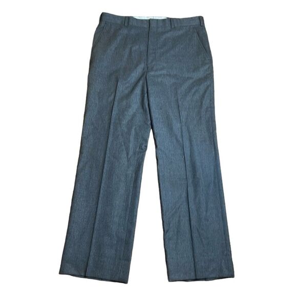70s Vintage Halston for Men Grey Wool Trousers 34” waist 30” inseam - Picture 1 of 7